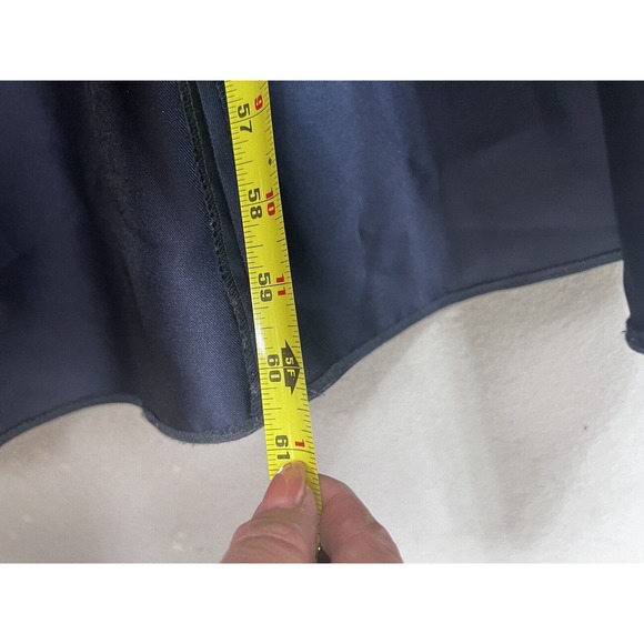 Alfred Sung Midnight Navy Sateen Twill High Low Cocktail Dress Gown New Size 10 - Picture 7 of 14